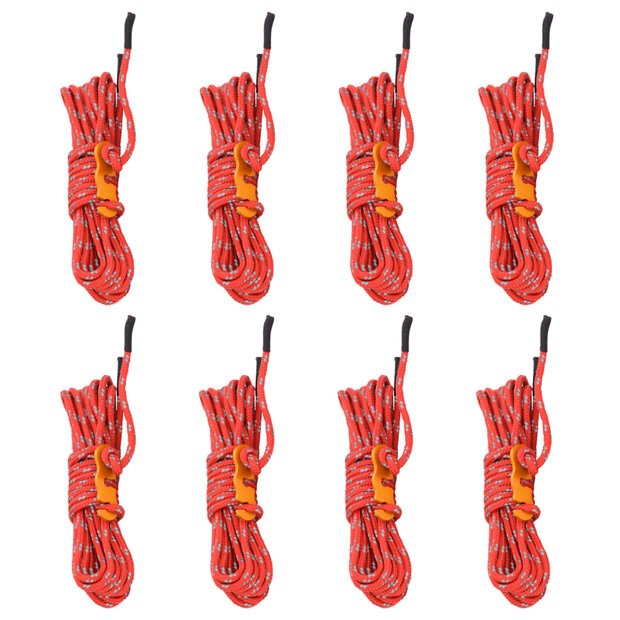 Tentscheerlijnen met spanners 8 st reflecterend 4 m 4 mm 1