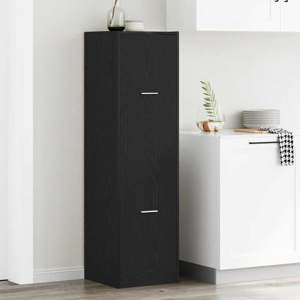 Apothekerskast Zwart eiken 40 x 41 x 144.5 cm Bewerkt hout 1