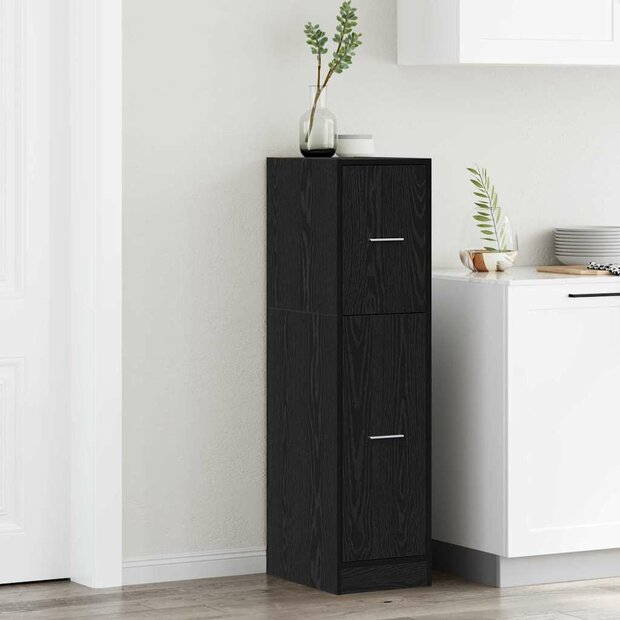 Apothekerskast Zwart eiken 30 x 41 x 118 cm Bewerkt hout 1