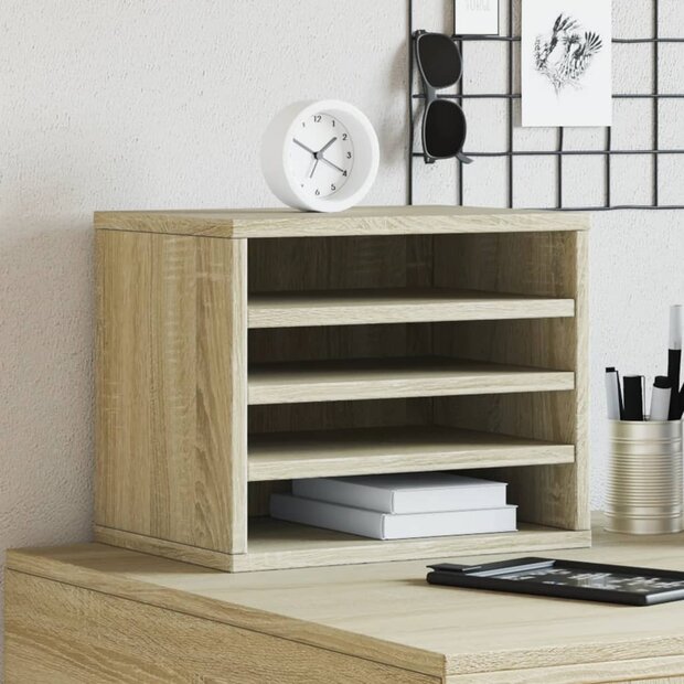 Bureau organiser 36x26x29,5 cm bewerkt hout sonoma eikenkleurig 1