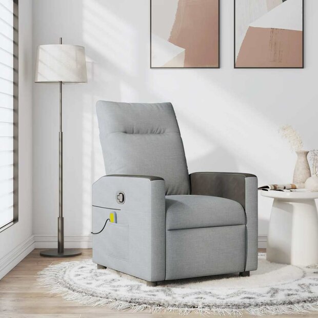 Massagestoel verstelbaar stof lichtgrijs 1