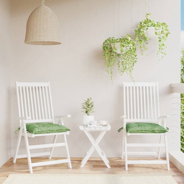 Stoelkussens 2 st bladpatroon 40x40x7 cm stof 1