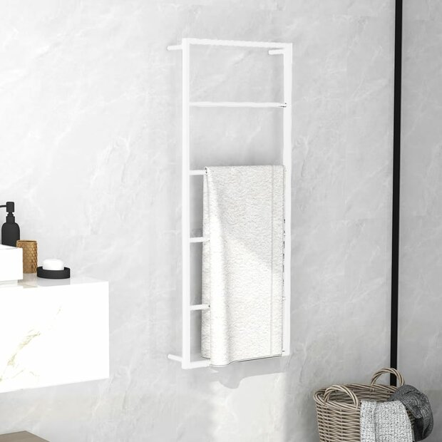 Handdoekenrek Wit 45x10x115 cm Staal 1