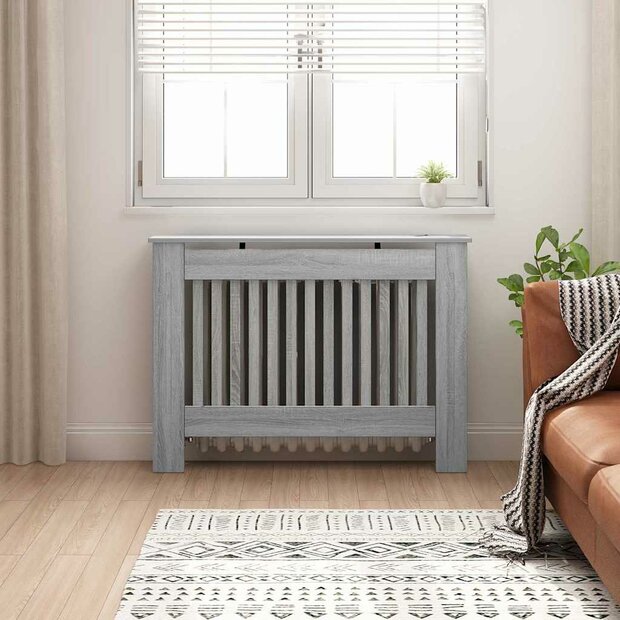 Radiatorafdekking Grijs Sonoma 112 x 19 x 81,5 cm Bewerkt hout 1