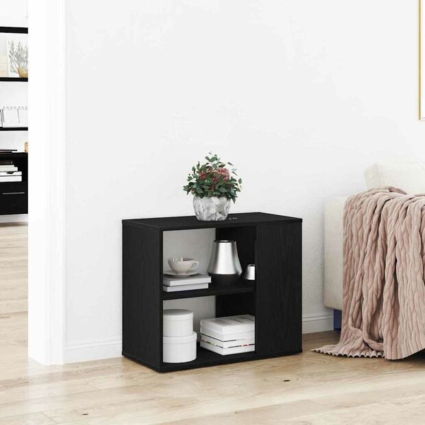 Dressoir met lade Zwart Eiken 60 x 30 x 50 cm Bewerkt hout 1