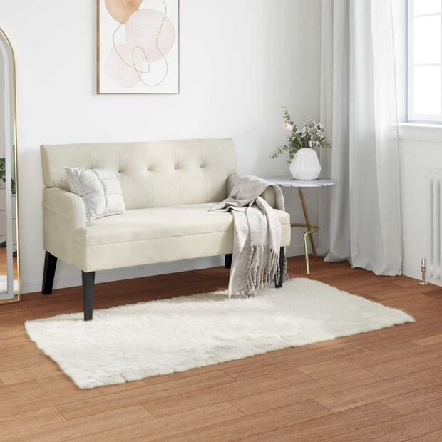 Nep Schapenvacht Tapijt Tafalla Wit 80 x 150 cm Polyester 1