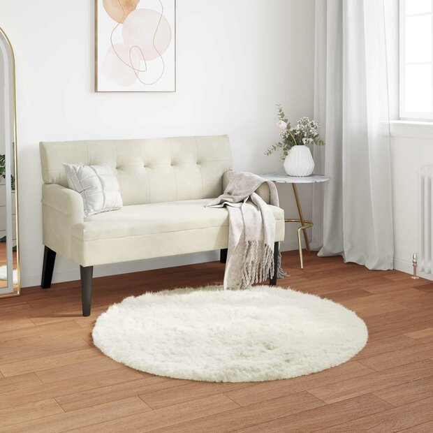 Nep Schapenvacht Tapijt Tafalla Wit &Oslash; 80 cm Polyester 1