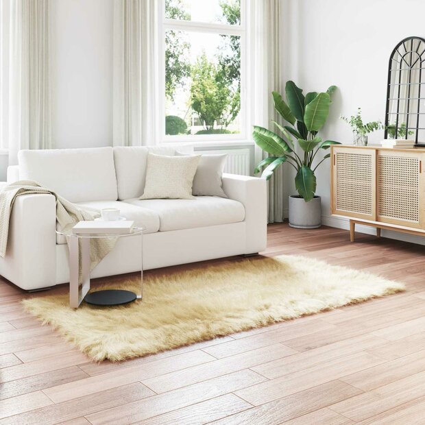 Nep Schapenvacht Tapijt Tafalla Cr&egrave;me 80 x 200 cm Polyester 1