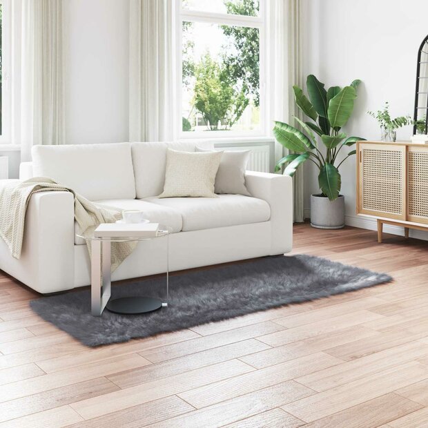 Nep Schapenvacht Tapijt Tafalla Antraciet 100 x 200 cm 1