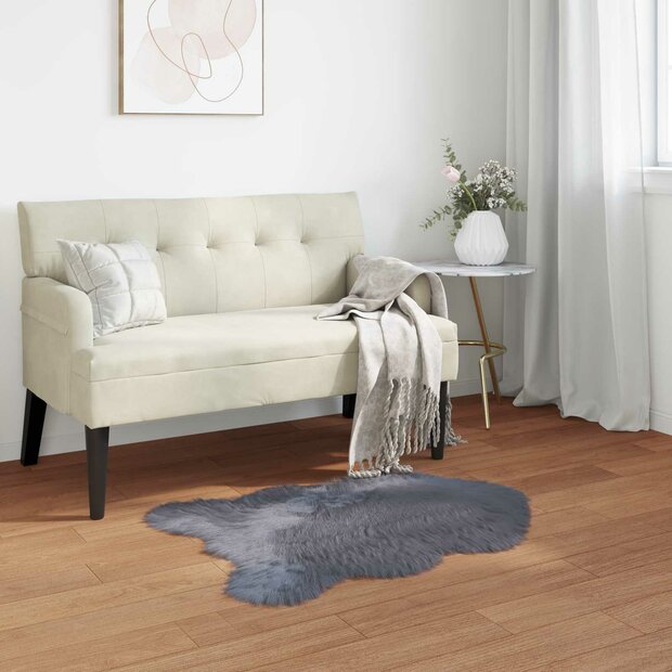 Nep Schapenvacht Tapijt Tafalla Antraciet 60 x 90 cm Polyester 1