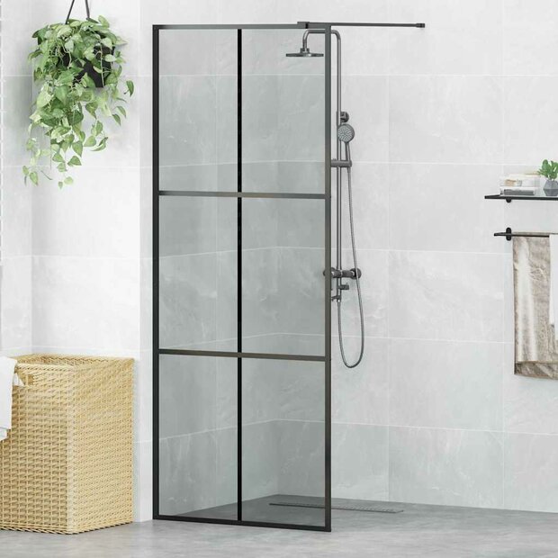 Inloopdouchewand Zwart 80 x 195 cm Gehard Glas 1
