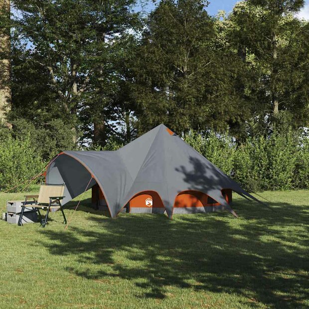 Teepee Tent met dak Grijs en Oranje 600 x 600 x 347 cm 1
