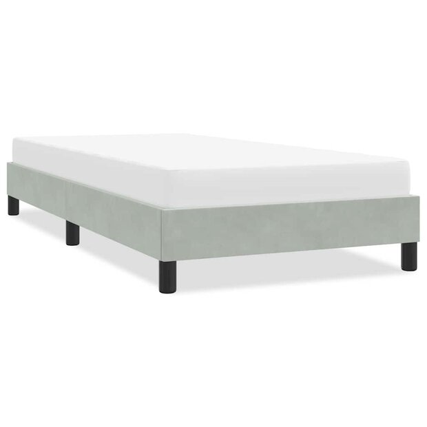 Bedframe zonder matras 80x220 cm fluweel lichtgrijs 1
