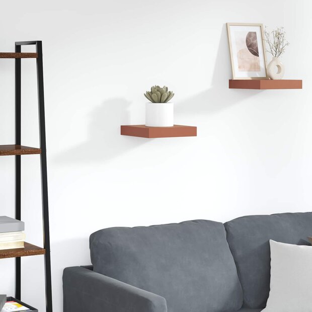 Wandplank Wandgemonteerd Rood 23 x 23,5 x 4 cm Bewerkt hout 1