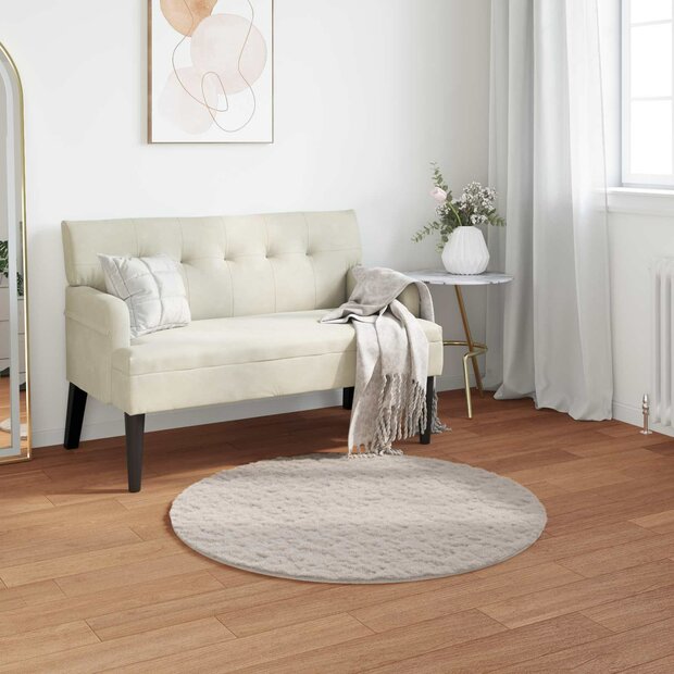 Nep Konijnenbont Tapijt Olite Beige &Oslash; 120 cm Polyester 1