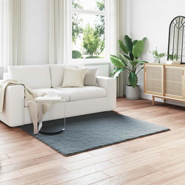 Nep Konijnenbont Tapijt Olite Antraciet 120 x 120 cm Polyester 1
