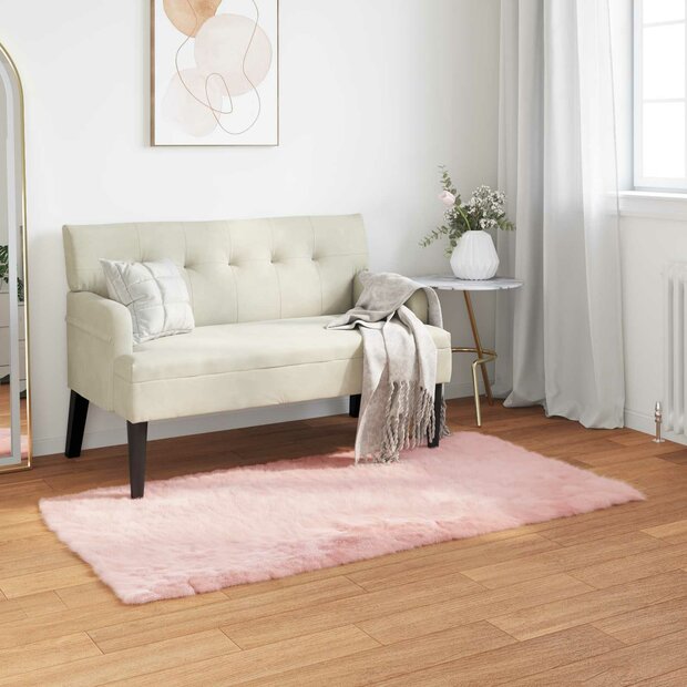 Nep Schapenvacht Tapijt Tafalla Roze 80 x 150 cm Polyester 1
