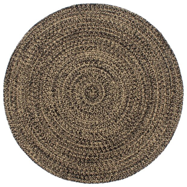 Vloerkleed handgemaakt 180 cm jute zwart en bruin 1