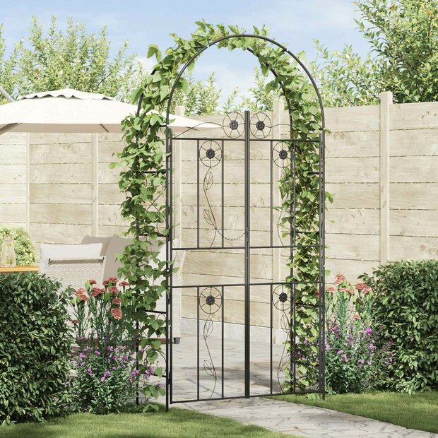 Tuin Boog Effen Zwart 1