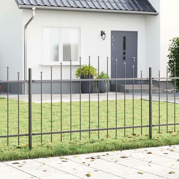 Tuinhek 2 pcs Grijs 170 x 140 cm Gepoedercoat staal 1