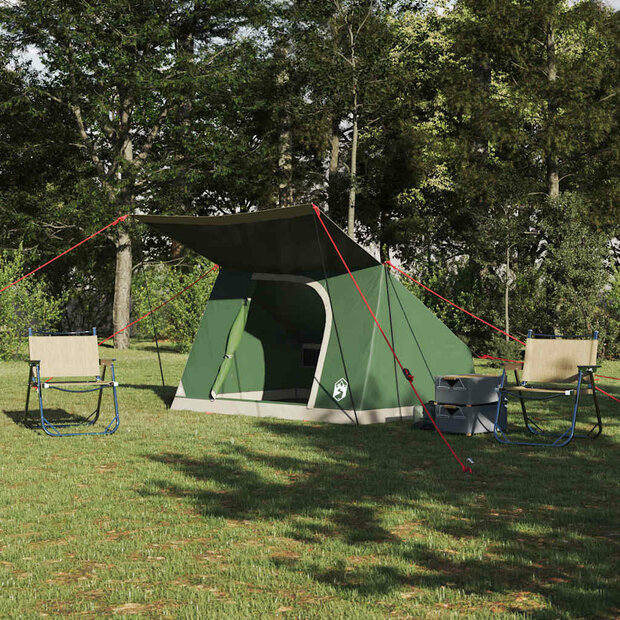 Camping Tent met dak met opslag Groen 282 x 225 x 154 cm taft 1