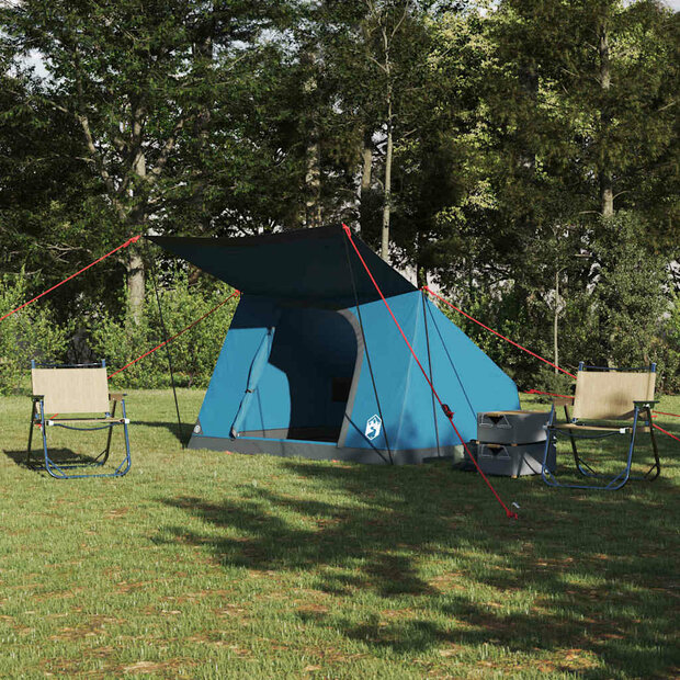 Camping Tent met dak met opslag Blauw 282 x 225 x 154 cm taft 1