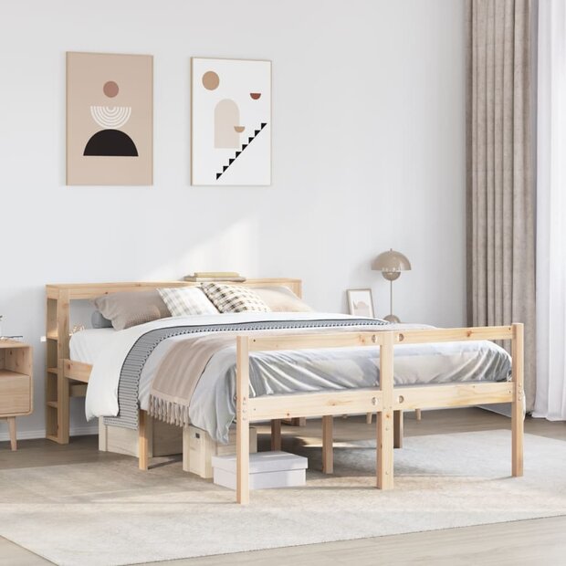 Seniorenbed met hoofdbord massief grenenhout 120x200 cm 1