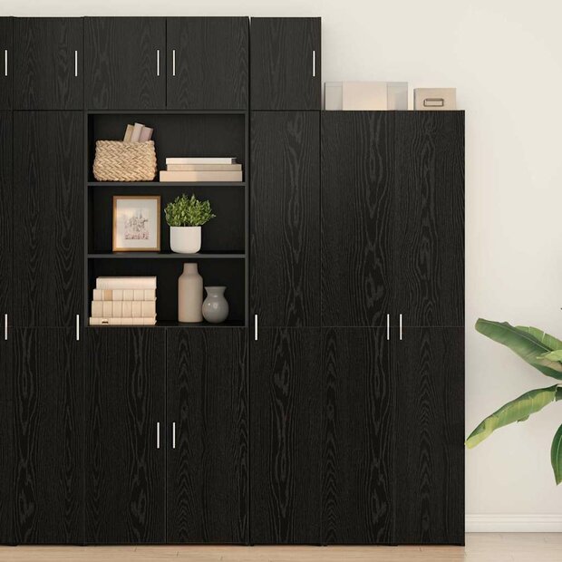 Wandkast Zwart Eiken 30 x 42,5 x 39,5 cm Bewerkt hout 1