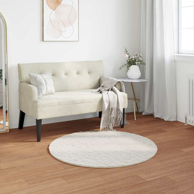 Nep Konijnenbont Tapijt Olite Cr&egrave;me &Oslash; 100 cm Polyester 1