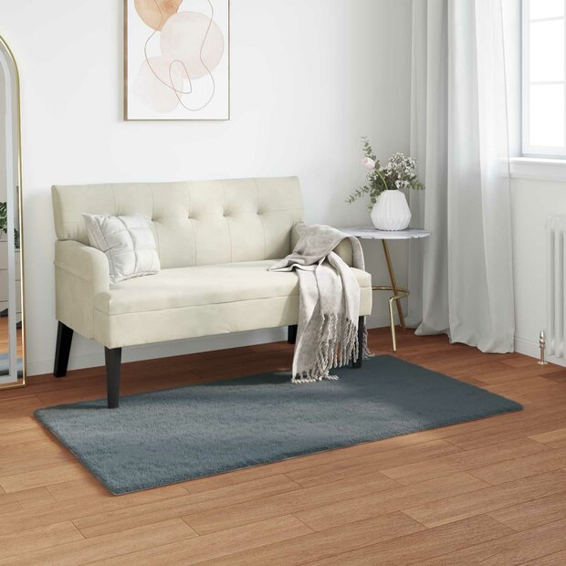 Nep Konijnenbont Tapijt Olite Antraciet 60 x 110 cm Polyester 1