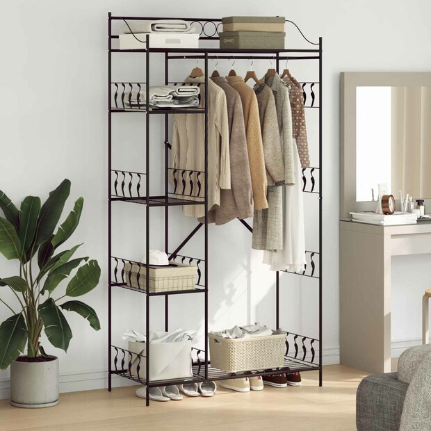 Open Kledingkast met plank Zwart 100 x 43 x 188 cm Staal 1