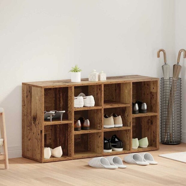 Schoenenbank met plank Oudhout 103 x 30 x 54,5 cm Bewerkt hout 1