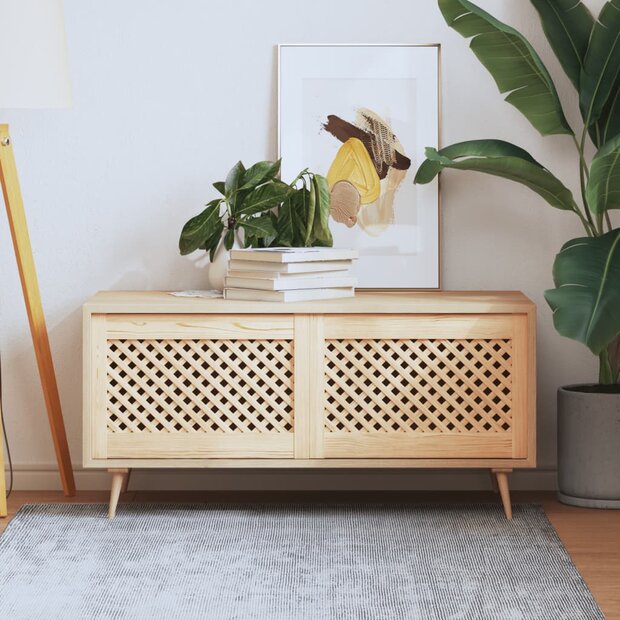 Kastdeuren met latwerk 2 st 59,5x39,5 cm massief grenenhout 1