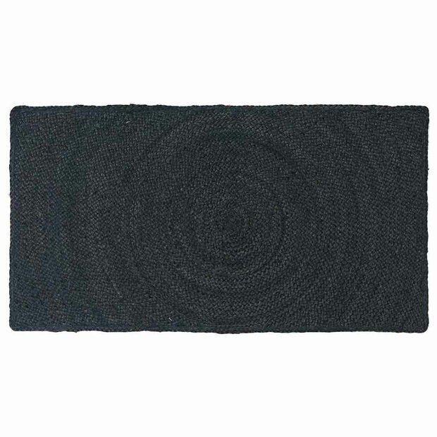 Vloerkleed Donkergrijs 60 x 110 cm Jute 1