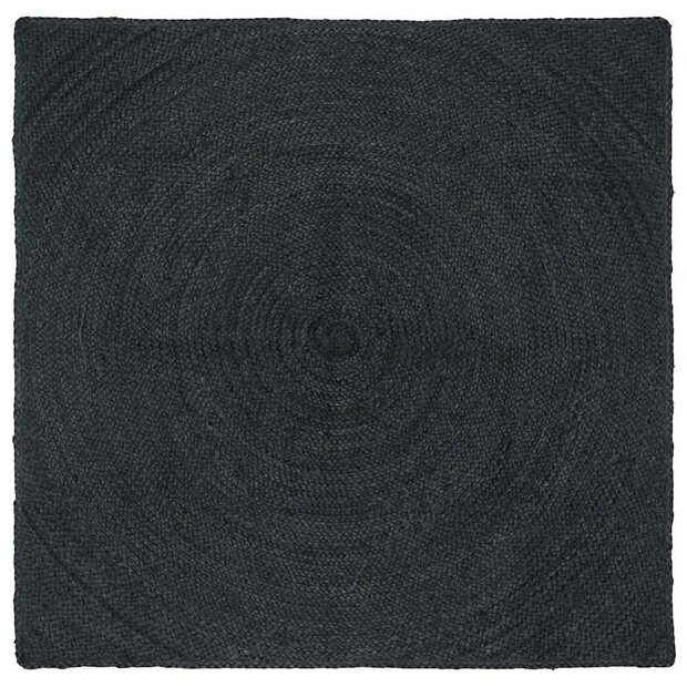 Vloerkleed Donkergrijs 120 x 120 cm Jute 1