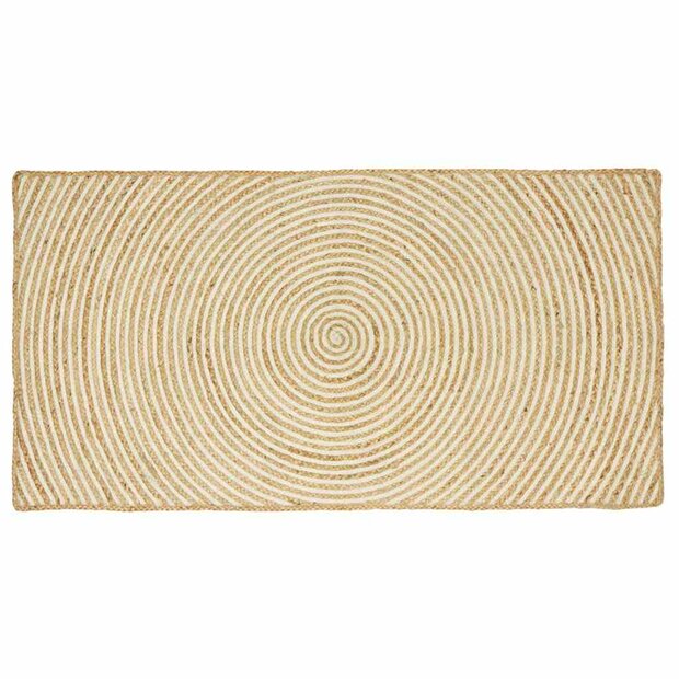 Vloerkleed Natuurlijk en Wit 100 x 200 cm Jute 1