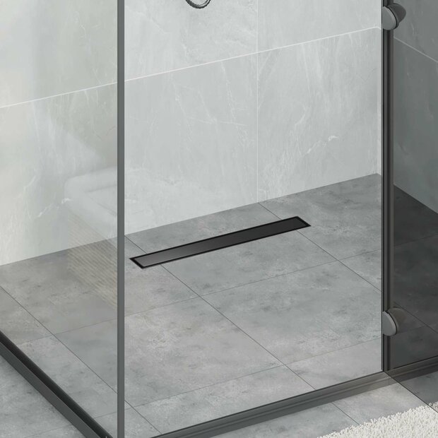 2 in 1 Doucheafvoer Zwart 50 cm Roestvrij staal 304 1