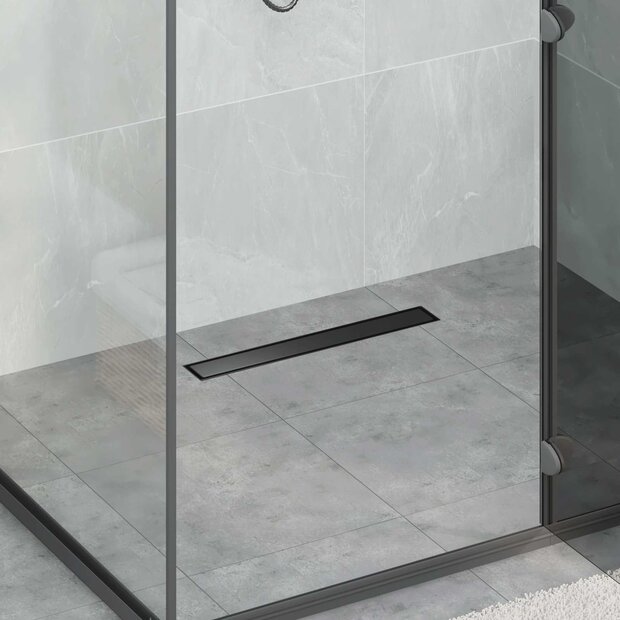 Doucheafvoer 2-in-1 met 360&deg; Sifon Zwart 50 cm 1