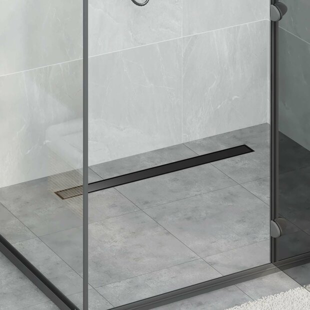 Doucheafvoer 2-in-1 met 360&deg; Sifon Zwart 80 cm 1