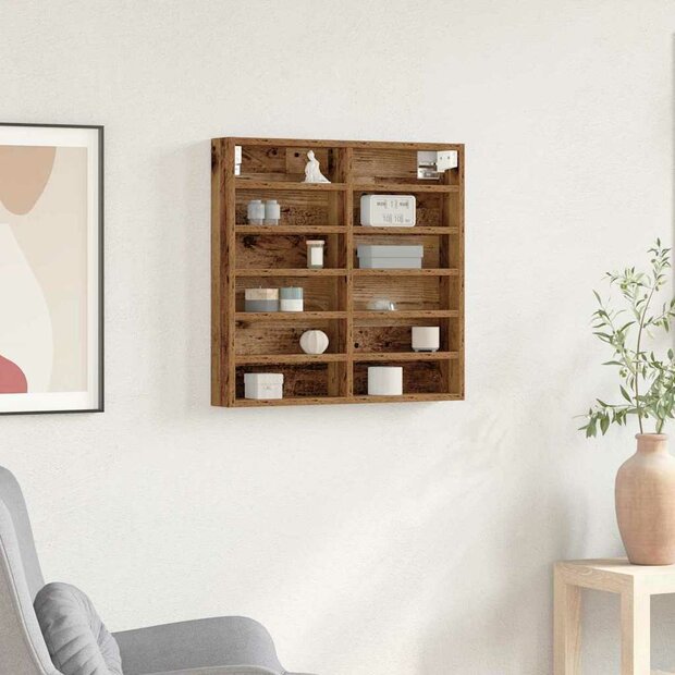 Vitrinekast met plank Oudhout 60 x 8,5 x 58 cm Bewerkt hout 1