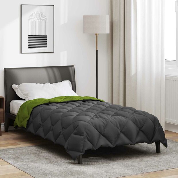 Winter Dekbed Groen en Antraciet 220 x 135 cm Microfiber 1