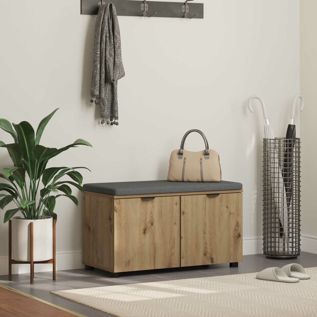 Halbank met kussen met opslag Artisan Eiken 80 x 38 x 46 cm 1