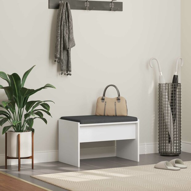 Halbank met kussen Wit 60 x 38 x 46 cm 1
