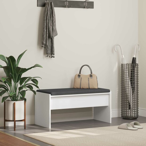 Halbank met kussen Wit 80 x 38 x 46 cm 1