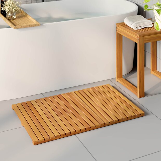 Badmat Effen Bruin 80 x 50 cm Hout 1