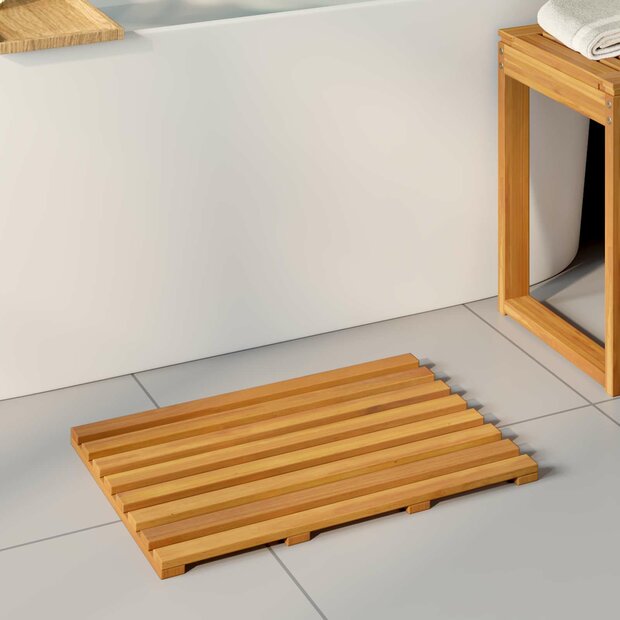 Badmat Effen Bruin 100 x 53 cm Hout 1
