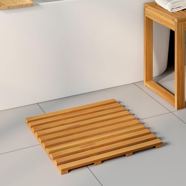 Badmat Effen Bruin 100 x 53 cm Hout 1