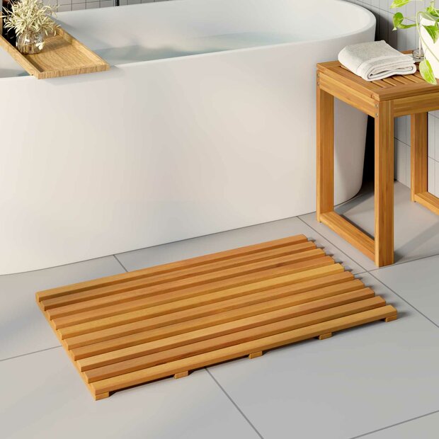 Badmat Effen Bruin 100 x 53 cm Hout 1