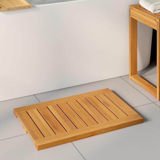 Badmat Effen Bruin 60 x 40 cm Hout 1