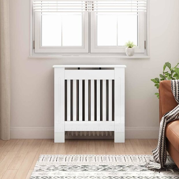 Radiatorafdekking Hoogglans wit 78 x 19 x 81,5 cm Bewerkt hout 1